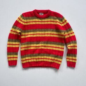 Vintage 60's Striped Knit Sweater / GARLAND RUGGLESPUN / S/M / Mod Retro